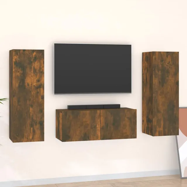 vidaXL 3-delige Tv-meubelset bewerkt hout gerookt eikenkleurig, foto 2