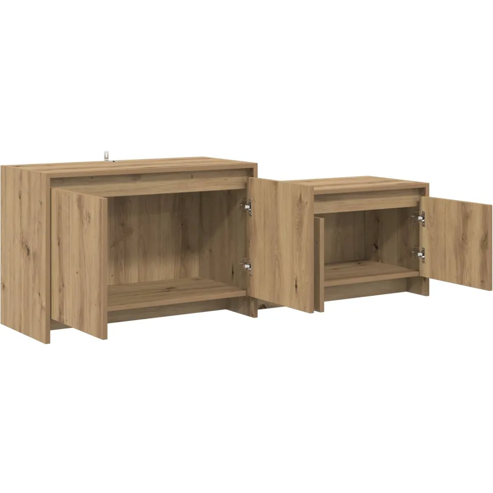 vidaXL Tv-meubel 147 x 35 x 50 cm Artisanaal eiken Bewerkt hout Bruin