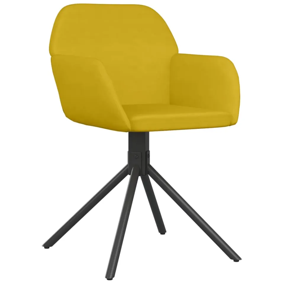 vidaXL Eetkamerstoelen draaibaar 2 st fluweel geel