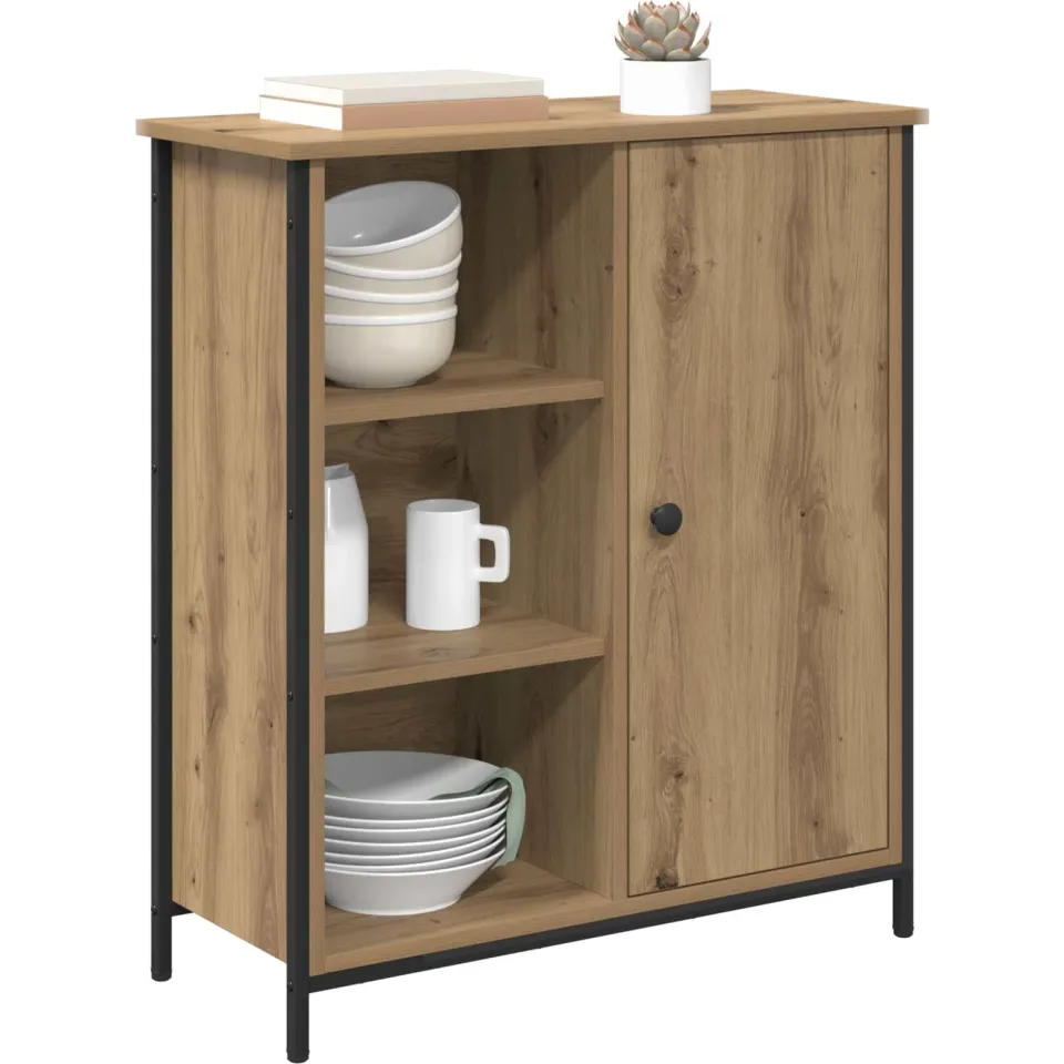 vidaXL Dressoir Artisan Eiken 70 x 30 x 80 cm Bewerkt hout Bruin