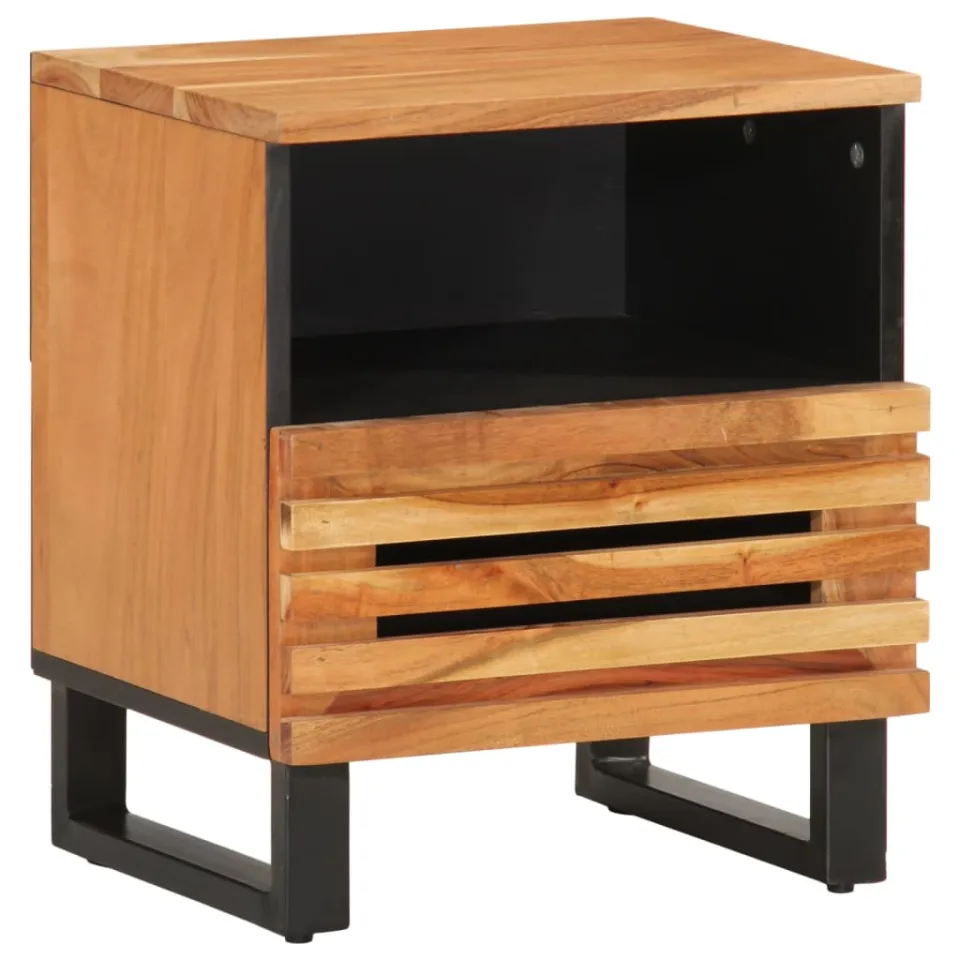 vidaXL Nachtkastje 40x34x46 cm massief acaciahout bruin, foto 3