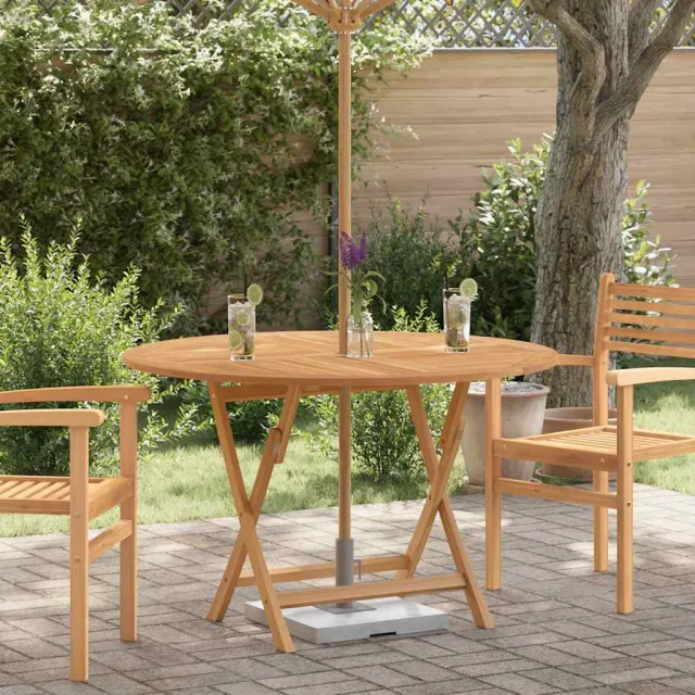 vidaXL Tuintafel inklapbaar Ø 110x75 cm massief teakhout Bruin