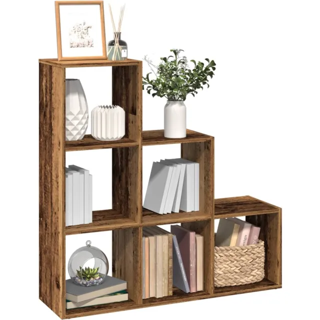 vidaXL Kamerscherm / boekenkast 3-laags 99x29x99 cm hout oud houtkleur Bruin