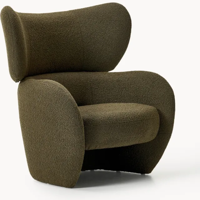 Westwing Collection Bouclé stoel Teyvat Groen