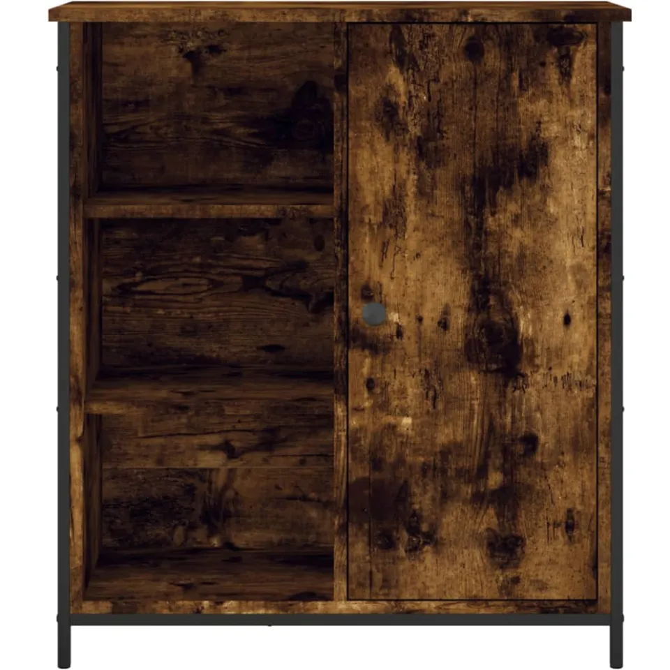 vidaXL Dressoir 70x30x80 cm bewerkt hout gerookt eikenkleurig, foto 4