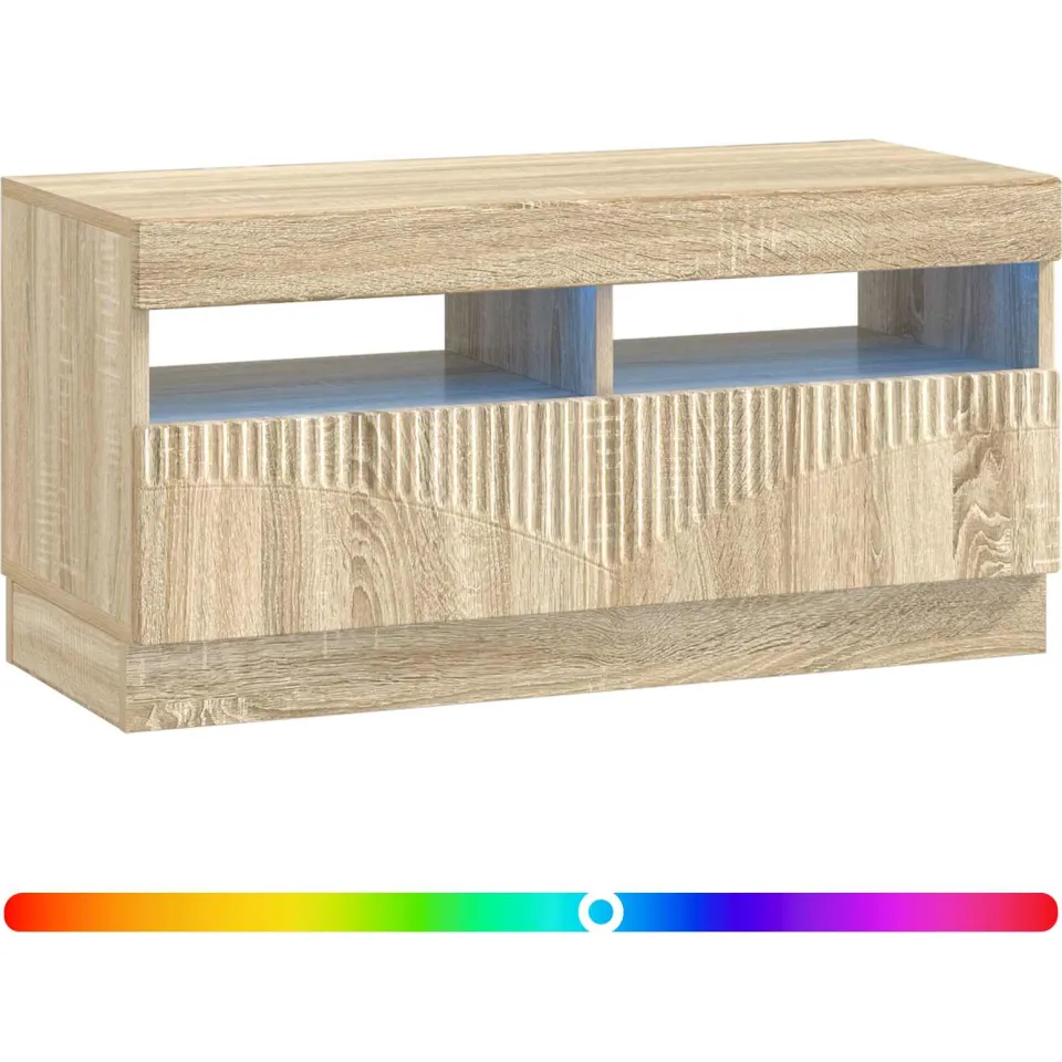 vidaXL LED tv-meubel Sonoma Eiken Bewerkt hout, foto 3