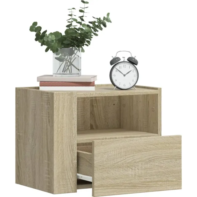vidaXL Nachtkastjes 2 st wandgemonteerd 45x30x35 cm sonoma eikenkleur, foto 2