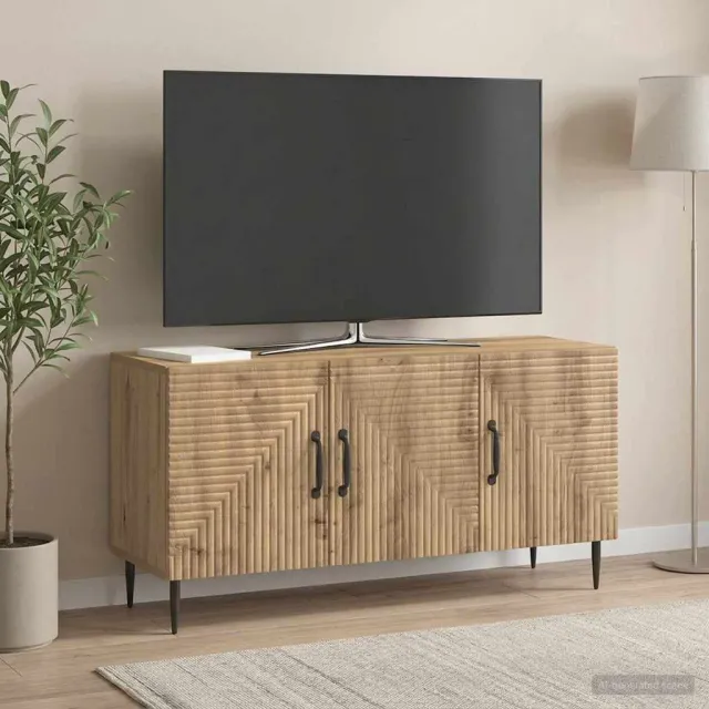 vidaXL TV-kast 99 x 34,5 x 50 cm Artisanaal eiken Bewerkt hout, foto 2