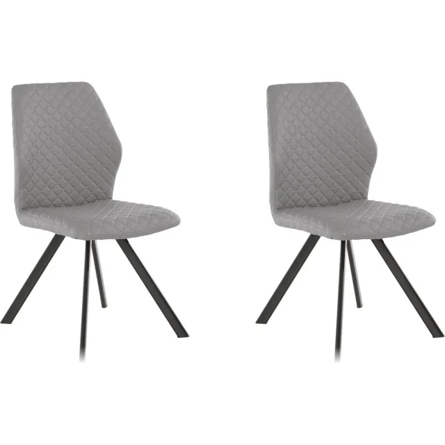 Notio Living Isobel-Eetkamerstoel - 2 Pack - Grijs PU