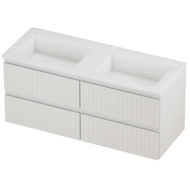 Proline Aristo Badmeubelset Polystone Elegant Zonder Gat 120x46x54 cm Mat White Glans Wit