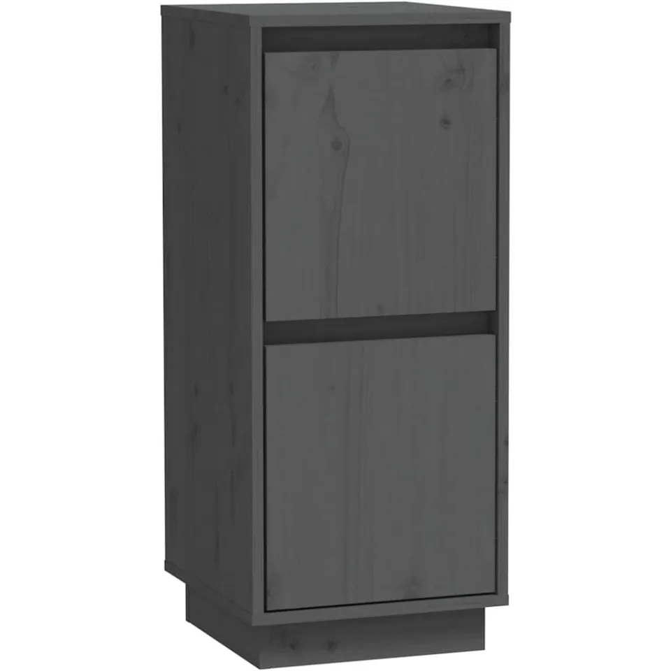 vidaXL Dressoirs 2 st 31,5x34x75 cm massief grenenhout grijs, foto 4