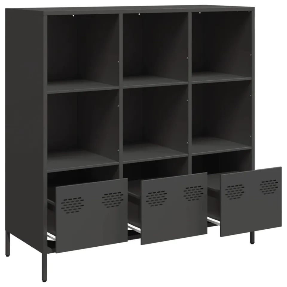 vidaXL Hoge kast 101,5x39x103,5 cm staal zwart, foto 4