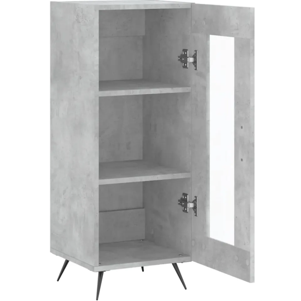 vidaXL Dressoir 34,5x34x90 cm bewerkt hout betongrijs grijs, foto 4