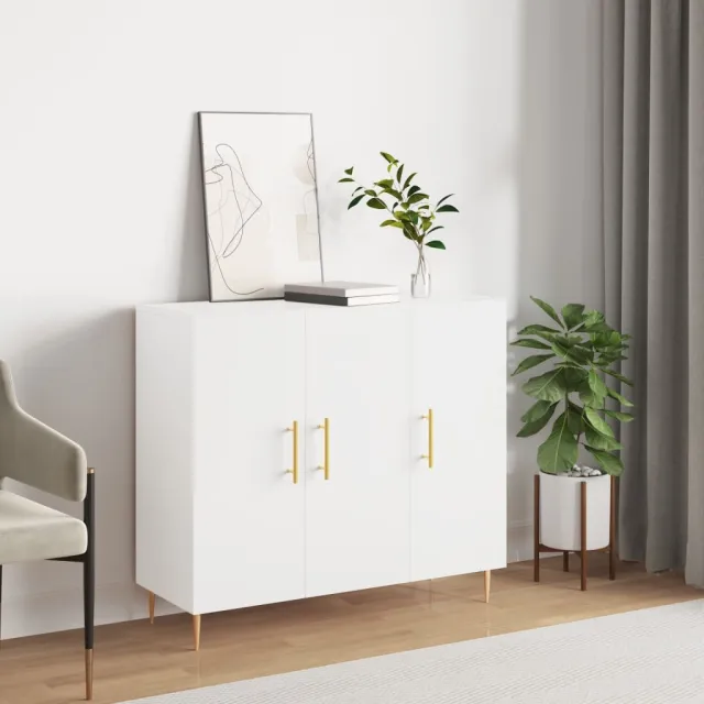 vidaXL Dressoir 90x34x80 cm bewerkt hout wit, foto 2