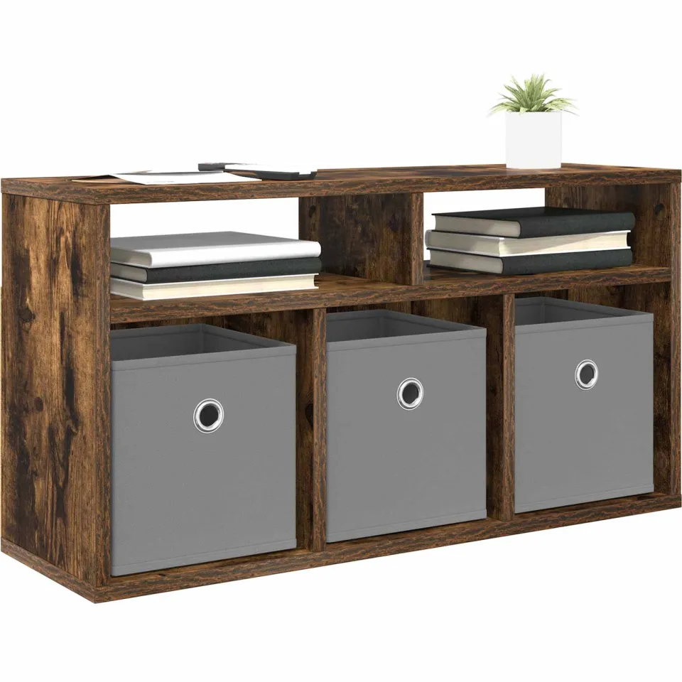 vidaXL Laagkast met lade Gerookt eiken 72 x 22,5 x 38 cm Bruin