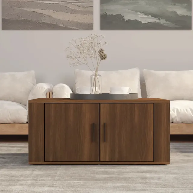 vidaXL Salontafel 80x50x36 cm bewerkt hout bruin eikenkleur