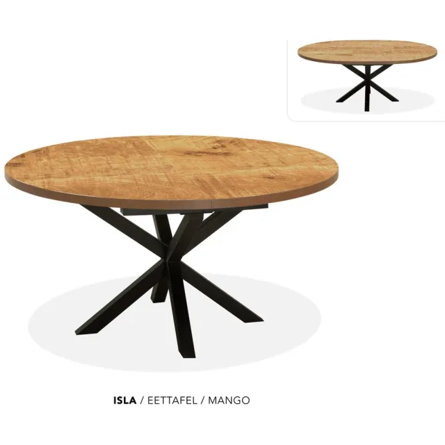 Maxfurn Ronde uitschuiftafel 120/160 | Zeer krasvast | Kleur: Mango