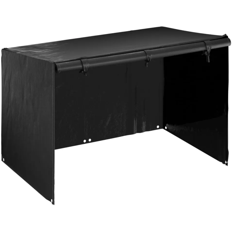 vidaXL Schommelbankhoezen 2 st 12 oogjes 215x150x130/150 cm polyetheen zwart, foto 2