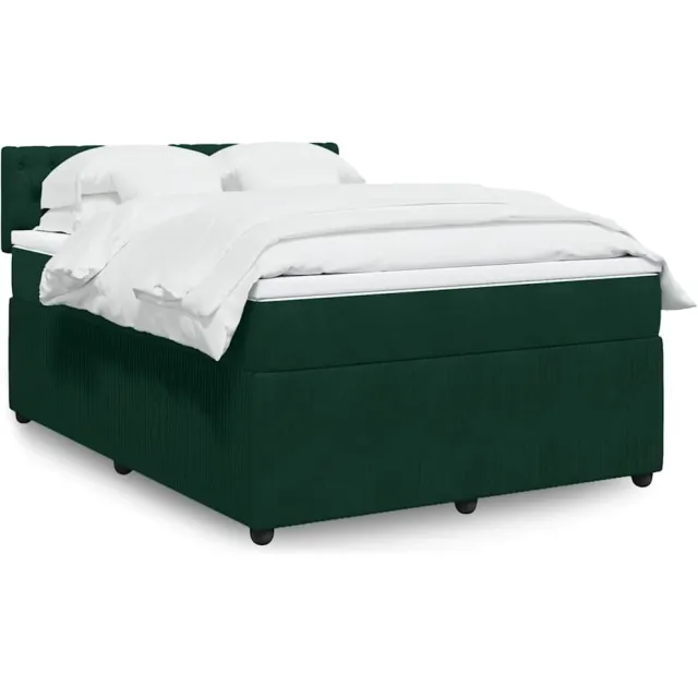 vidaXL Boxspring met matras fluweel donkergroen 160x200 cm groen