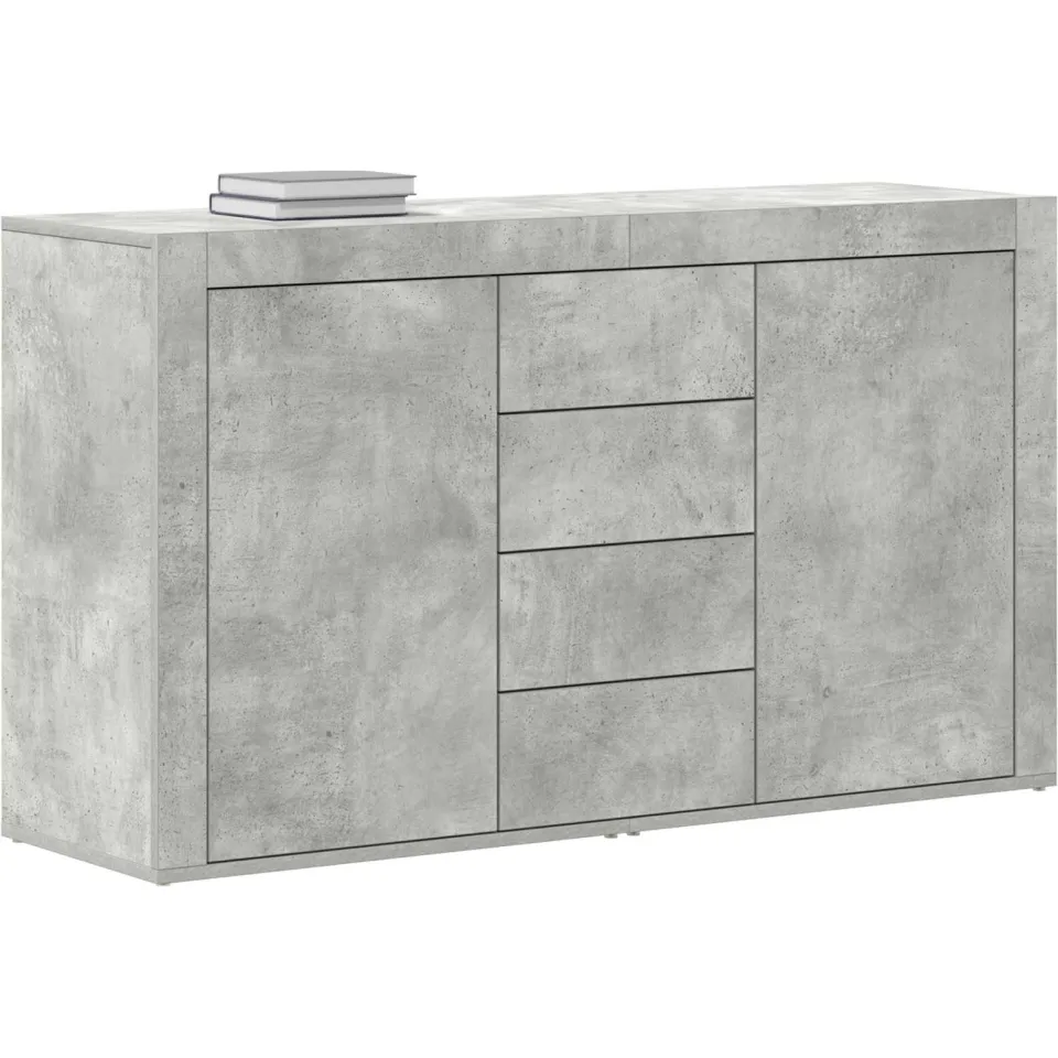vidaXL Dressoir Beton Grijs 120 x 36 x 69 cm Bewerkt hout