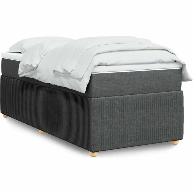 vidaXL Boxspring met matras stof donkergrijs 90x190 cm grijs