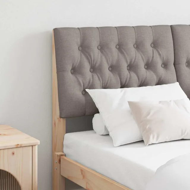 vidaXL Gestoffeerd hoofdbord Taupe 135 cm Massief grenenhout Bruin