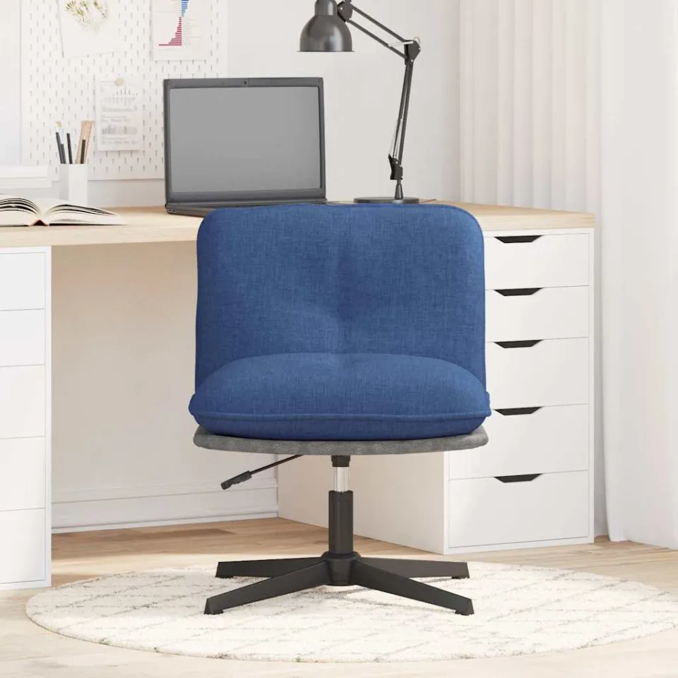 vidaXL Kantoorstoel draaibaar stof blauw, foto 3