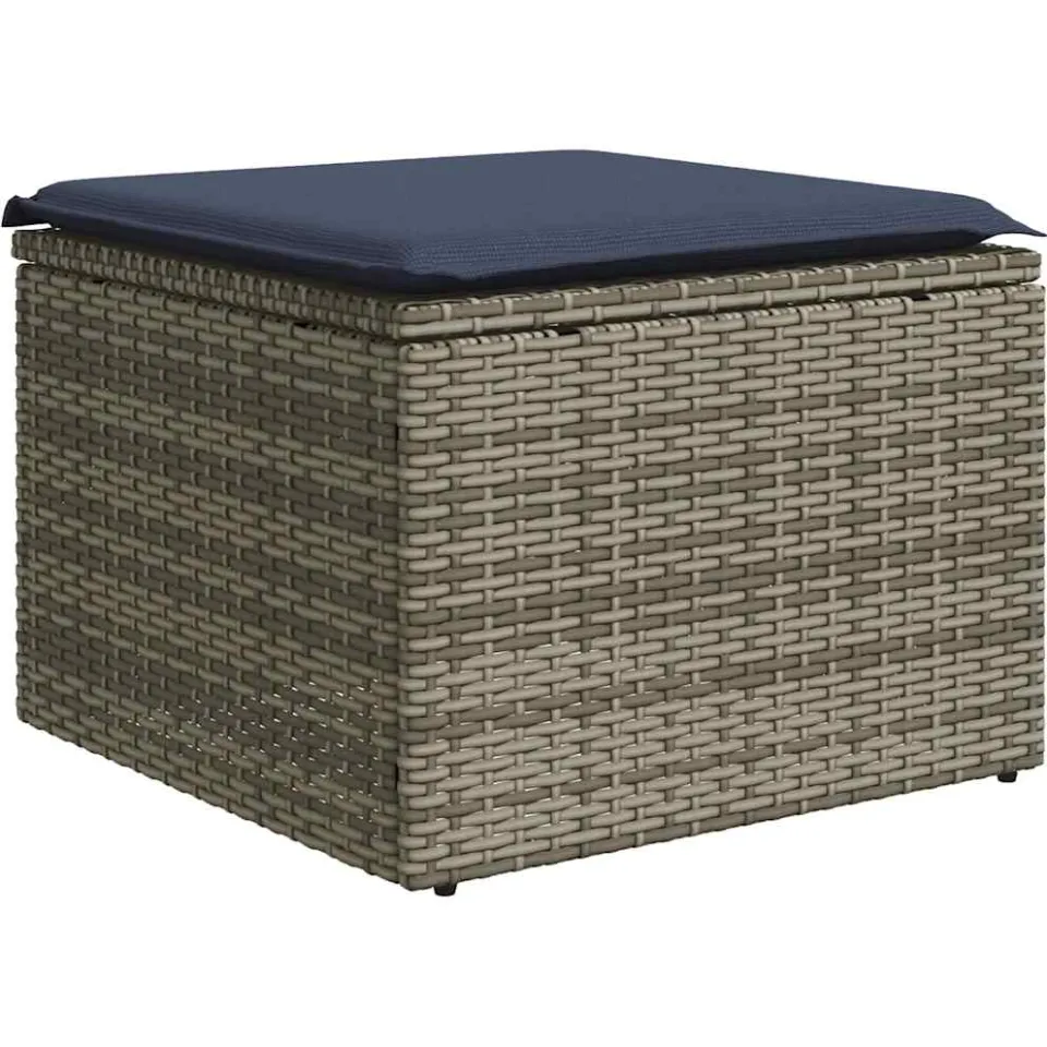 vidaXL 2-delige Loungeset met kussens poly rattan acacia grijs, foto 4