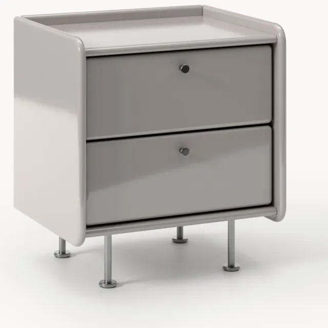 Westwing Collection Metalen nachtkastje Coya taupe