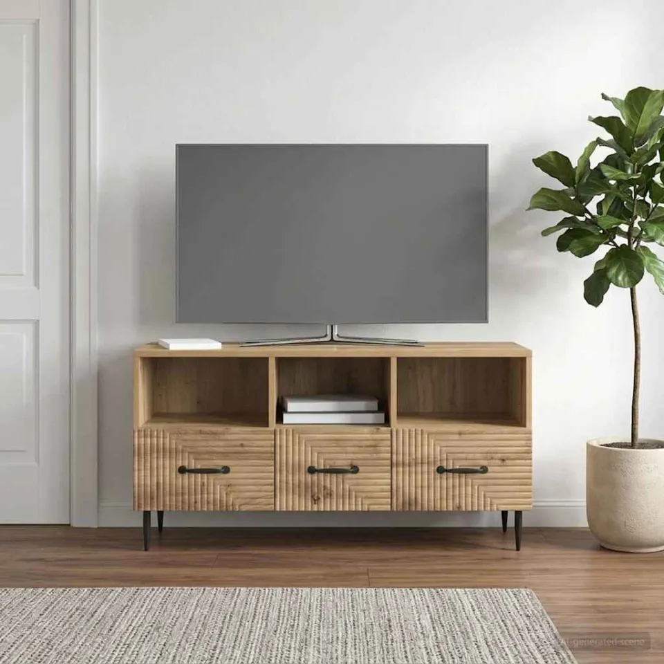 vidaXL TV-kast 102 x 34,5 x 50 cm Artisanaal eiken Bewerkt hout, foto 4