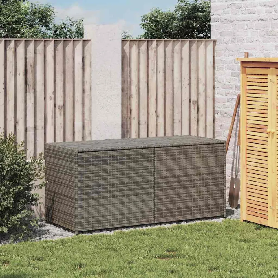 vidaXL Tuinbox 283 L poly rattan grijs, foto 3