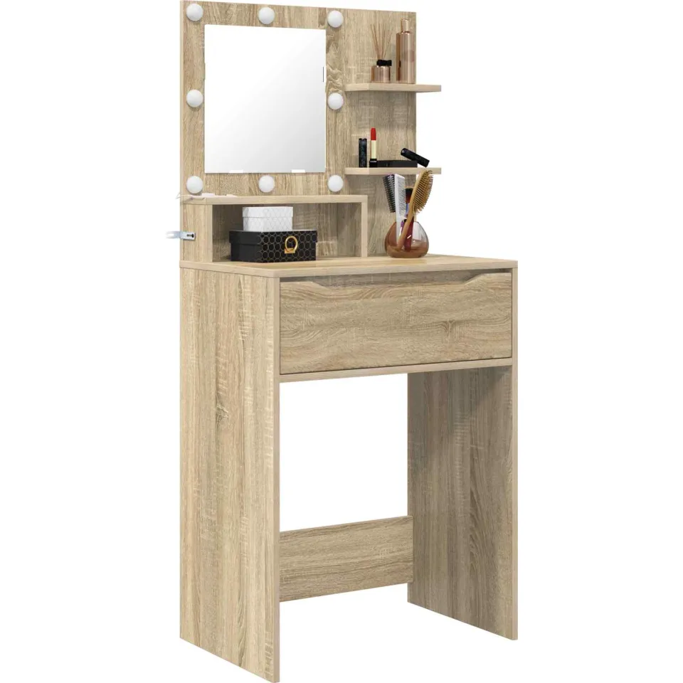 vidaXL Slaapkamer Kaptafels Sonoma Eiken 60 x 39,5 x 135 cm Bruin