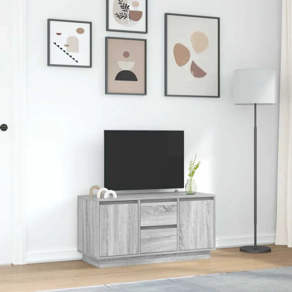 vidaXL Tv-meubel met LED-verlichting 100x41x50 cm grijs sonoma eiken, foto 3