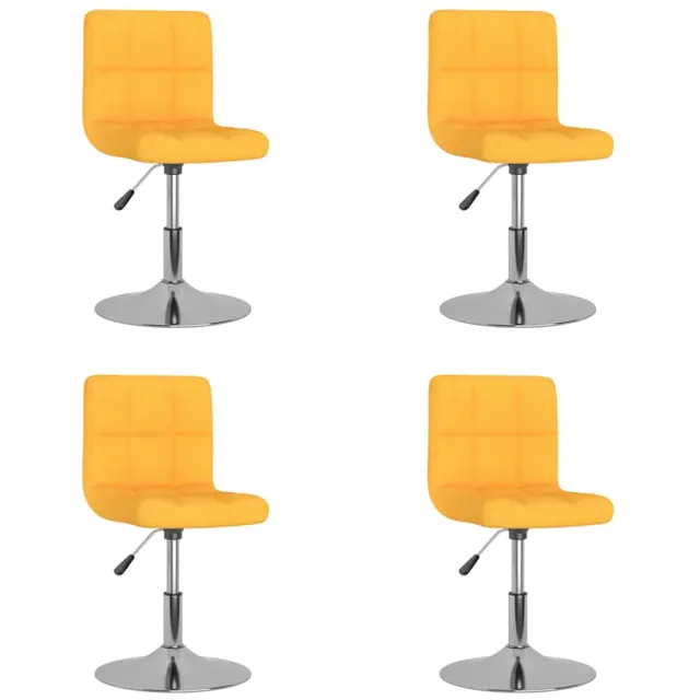 vidaXL Eetkamerstoelen draaibaar 4 st stof geel