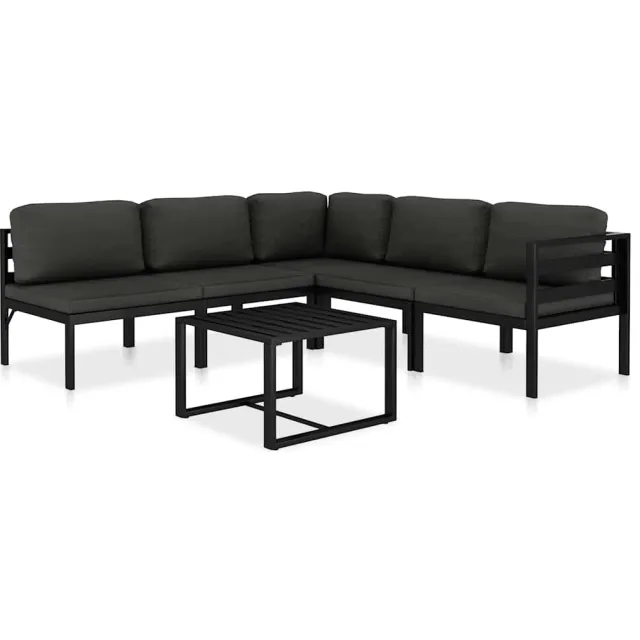 vidaXL 6-delige Loungeset met kussens aluminium antraciet, foto 2