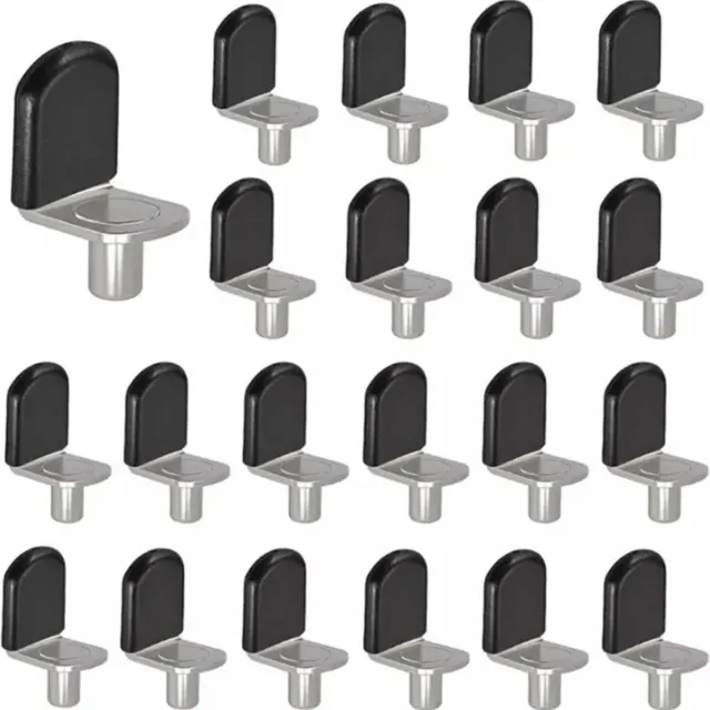 FSW-Products Plankdragers - 4 Stuks - Plankdrager - Plankendrager - Dragers voor in kasten - RVS - Legplankdrager - Schapdrager Zilver / Zwart