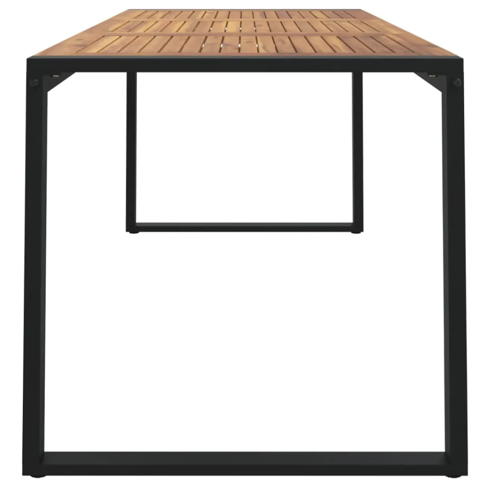 vidaXL Tuintafel met U-vormige poten 180x90x75 cm massief acaciahout bruin, foto 4