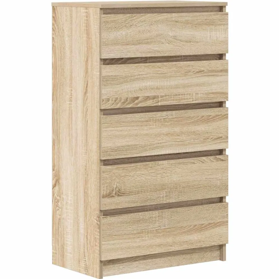 vidaXL Ladekast 60x36x103 cm bewerkt hout sonoma eikenkleurig Bruin