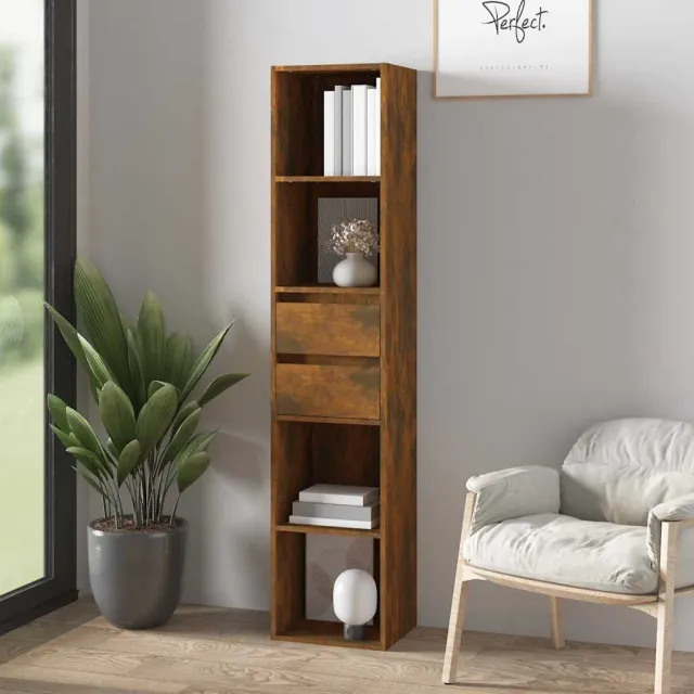 vidaXL Boekenkast 36x30x171 cm bewerkt hout gerookt eikenkleurig Bruin
