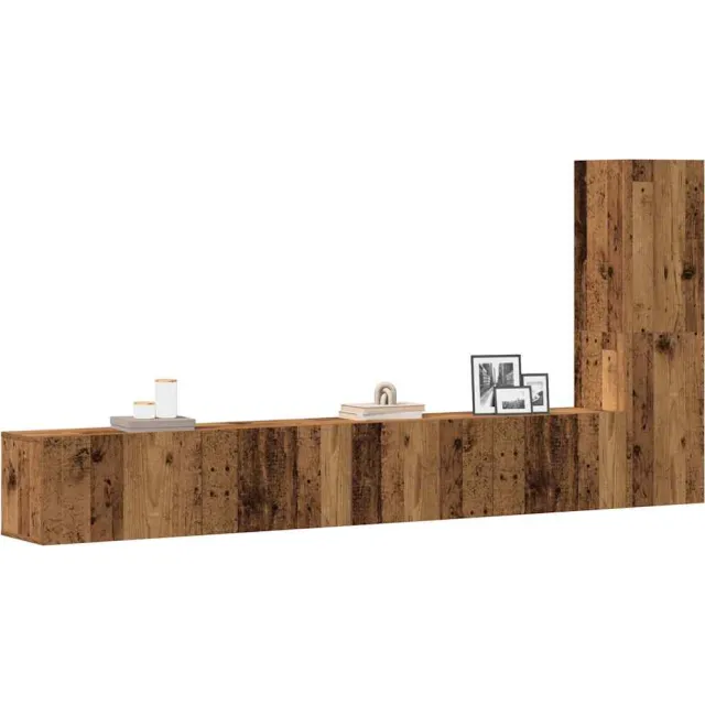 vidaXL 3-delig Tv-meubelset wandmontage bewerkt hout oud houtkleurig Bruin