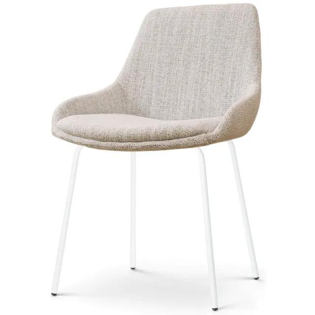 Nolon Nora-Isa eetkamerstoel beige gemêleerd - wit onderstel