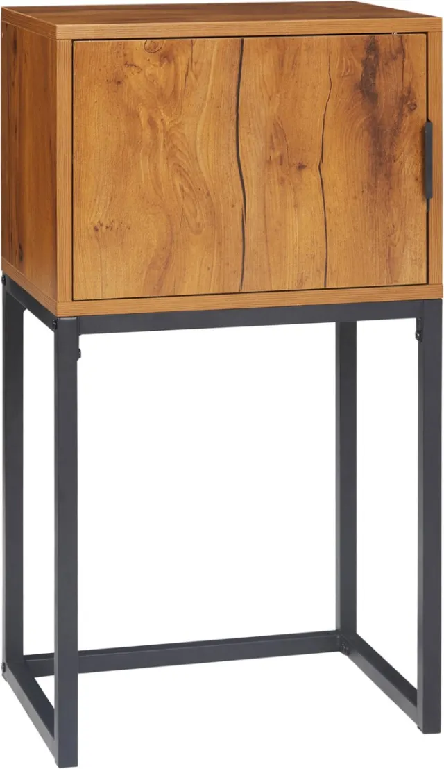 Homcom Consoletafel met opbergkast - Sidetable, wandtafel, hal-tafel - Naturel-zwart