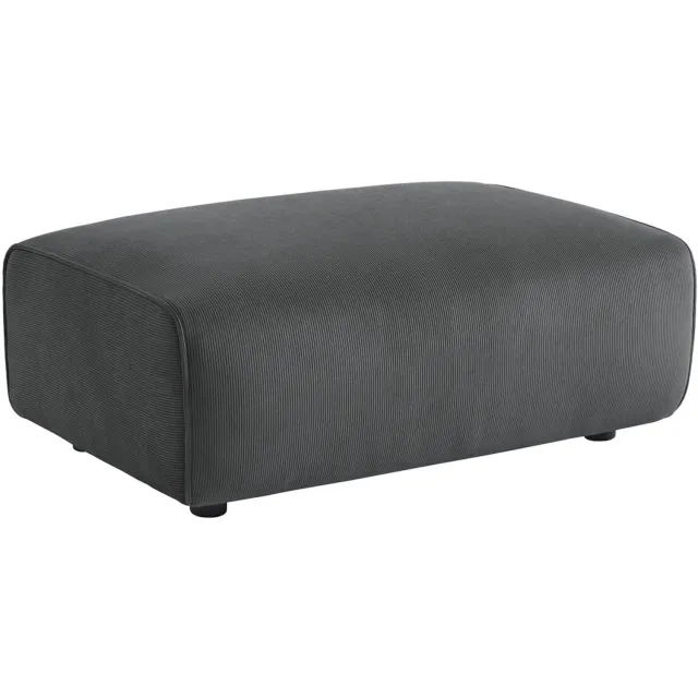 sweeek Poef, module voor bank, voetenbank voor 3-zitsbank corduroy, l 102 x b 70 x h 41cm - wallas Donkergrijs