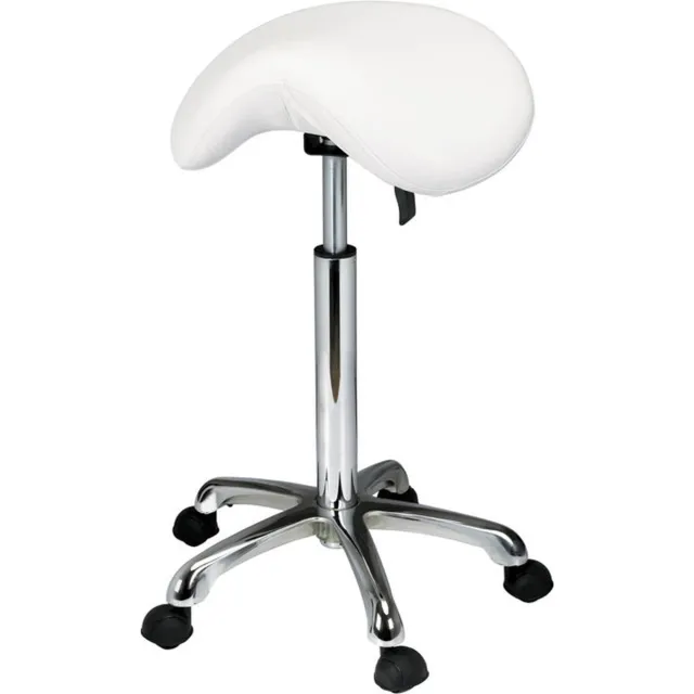 Collini Ponyseat de Luxe Ergonomische Zadelkruk Wit | Professionele Tabouret | Verstelbare Werkkruk