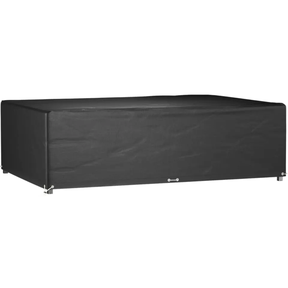 vidaXL Tuinmeubelhoezen 2 st 12 oogjes rechthoekig 227x152x65 cm Zwart