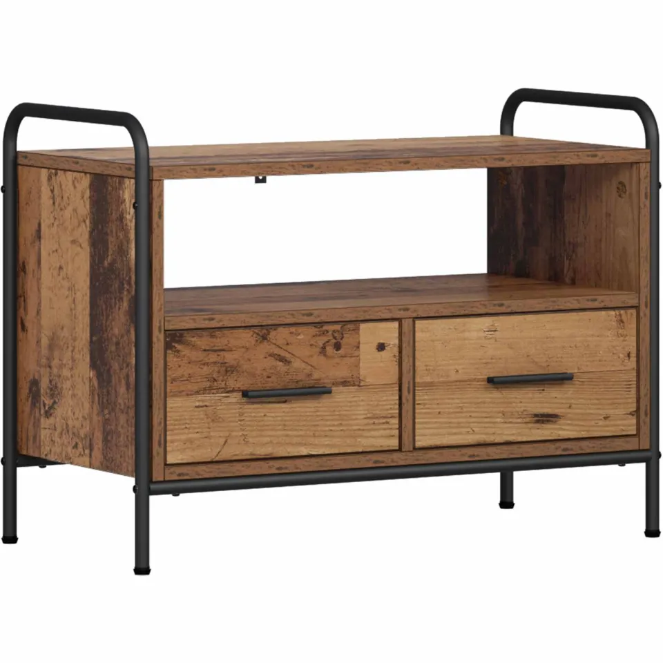 vidaXL Tv-meubel 67,5 x 33 x 50 cm Oud hout Bewerkt hout bruin, foto 3