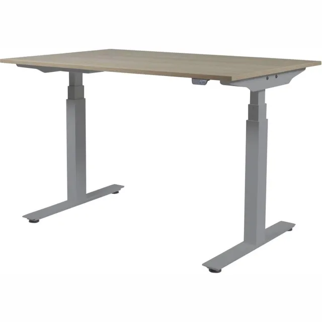 Schaffenburg Zit Sta Bureau - Plus Elektrisch 140x80 robson -alu frame Aluminium (RAL9006)/Robson Eiken