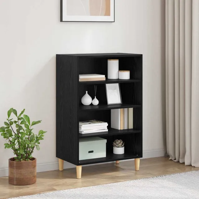 vidaXL Dressoir Zwart Eiken 57 x 35 x 89.5 cm Bewerkt hout