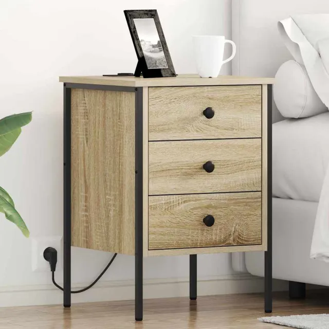 vidaXL Nachtkastje 2 st Sonoma Eiken 42 x 41 x 61 cm Bewerkt hout, foto 2