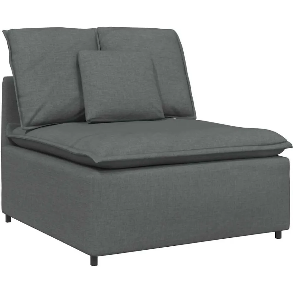 vidaXL Modulaire bank met kussens stof donkergrijs grijs, foto 4